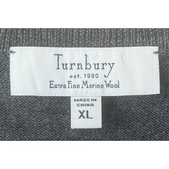Turnbury's 100% Extra Fine Merino Wool Men’s Sweater V-Neck Vest XL - Picture 3 of 8